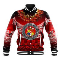 (Custom Personalised) Tonga Emancipation Day Baseball Jacket Independence Day - Fancy Kahoa Heilala Flower - Gradient LT8 Unisex Black - Polynesian Pride