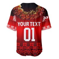 (Custom Personalised) Tonga Emancipation Day Baseball Jersey Independence Day - Fancy Kahoa Heilala Flower - Gradient LT8 - Polynesian Pride