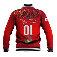 (Custom Personalised) Tonga Emancipation Day Baseball Jacket Independence Day - Unique Kahoa Heilala Flower - Red LT8 - Polynesian Pride