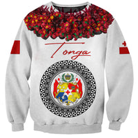 (Custom Personalised) Tonga Emancipation Day Sweatshirt Independence Day - Unique Kahoa Heilala Flower - White LT8 Unisex White - Polynesian Pride