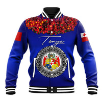 (Custom Personalised) Tonga Emancipation Day Baseball Jacket Independence Day - Unique Kahoa Heilala Flower - Blue LT8 Unisex Blue - Polynesian Pride