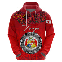 Custom Tonga Hoodie Emancipation Day Kupesi Kahoa Heilala Flower Red LT8 - Polynesian Pride