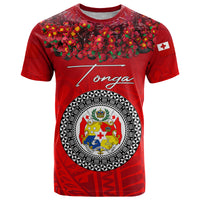 Custom Tonga Emancipation Day T Shirt Independence Day Kupesi Kahoa Heilala Flower Red LT8 Red - Polynesian Pride
