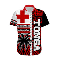 Tonga Kupesi Ngatu Hawaiian Shirt Proud Tonga with Flag and Palm Tree LT9 - Polynesian Pride