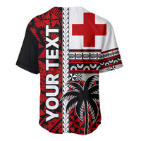 (Custom Personalised) Tonga Kupesi Ngatu Baseball Jersey Proud Tonga with Flag and Palm Tree LT9 - Polynesian Pride