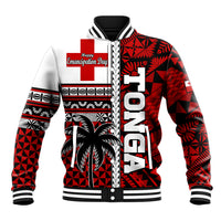 Tonga Independence Day Baseball Jacket Proud Tongan Emancipation with Kupesi Ngatu LT9 Unisex Red - Polynesian Pride