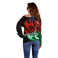 (Custom Personalised) New Caledonia Off Shoulder Sweater Emblem Nautilus Shell LT9 - Polynesian Pride