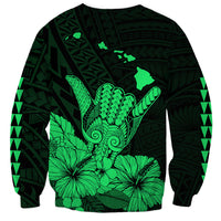 Hawaii Shaka Sign Sweatshirt Green Version LT9 - Polynesian Pride