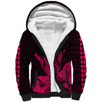 Hawaii Shaka Sign Sherpa Hoodie Pink Version LT9 Unisex Pink - Polynesian Pride