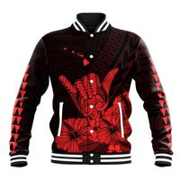 Hawaii Shaka Sign Baseball Jacket Red Version LT9 Unisex Red - Polynesian Pride