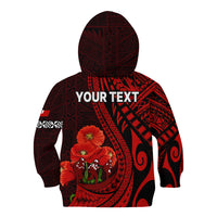 (Custom Personalised) Tonga ANZAC Day Kid Hoodie Lest We Forget Red Version LT9 - Polynesian Pride