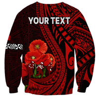 (Custom Personalised) Tonga ANZAC Day Sweatshirt Lest We Forget Red Version LT9 - Polynesian Pride