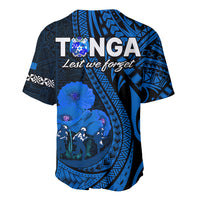 Tonga ANZAC Day Baseball Jersey Lest We Forget Blue Version LT9 - Polynesian Pride