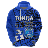Tonga Hoodie Emancipation Day Happy 53rd Independence Anniversary Blue Version LT9 - Polynesian Pride