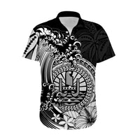 Polynesian Tahiti Island Hawaiian Shirt The Wave of Water - Black LT9 - Polynesian Pride