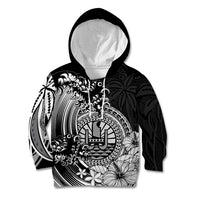 Polynesian Tahiti Island Kid Hoodie The Wave of Water - Black LT9 Hoodie Black - Polynesian Pride