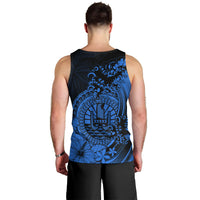 Polynesian Tahiti Island Men Tank Top The Wave of Water - Blue LT9 - Polynesian Pride