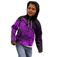 Polynesian Tahiti Island Kid Hoodie The Wave of Water - Purple LT9 - Polynesian Pride