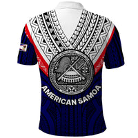 American Samoa Polo Shirt Bald Eagle with Polynesian Pattern LT9 - Polynesian Pride