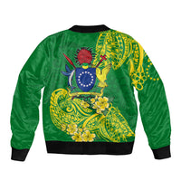 Cook Island Bomber Jacket Polynesian Floral Tribal LT9 - Polynesian Pride