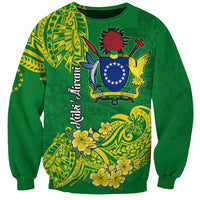 Cook Island Sweatshirt Polynesian Floral Tribal LT9 Unisex Green - Polynesian Pride