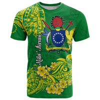Cook Island T Shirt Polynesian Floral Tribal LT9 Green - Polynesian Pride