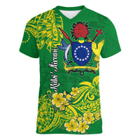 Cook Island Women V Neck T Shirt Polynesian Floral Tribal LT9 - Polynesian Pride