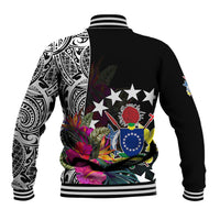 Cook Island Baseball Jacket Tribal Polynesian and Tropical Flowers LT9 - Polynesian Pride