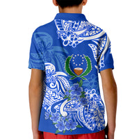 FSM Pohnpei State Kid Polo Shirt Polynesian Floral Tribal LT9 - Polynesian Pride