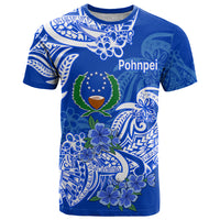 FSM Pohnpei State T Shirt Polynesian Floral Tribal LT9 Blue - Polynesian Pride