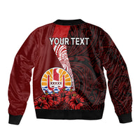 (Custom Personalised) Tahiti Bomber Jacket Polynesian Coat Of Arm With Hibiscus LT9 - Polynesian Pride