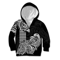 Hawaii Kakau Kid Hoodie Polynesian Floral Tribal Black Version LT9 - Polynesian Pride