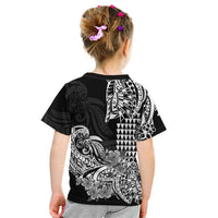 Hawaii Kakau Kid T Shirt Polynesian Floral Tribal Black Version LT9 - Polynesian Pride