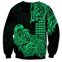 Hawaii Kakau Sweatshirt Polynesian Floral Tribal Green Version LT9 - Polynesian Pride