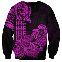 Hawaii Kakau Sweatshirt Polynesian Floral Tribal Purple Version LT9 Unisex Purple - Polynesian Pride