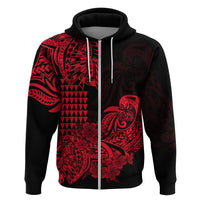 Hawaii Kakau Hoodie Polynesian Floral Tribal Red Version LT9 - Polynesian Pride
