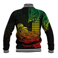 Hawaii Kakau Baseball Jacket Polynesian Floral Tribal Reggae Version LT9 - Polynesian Pride