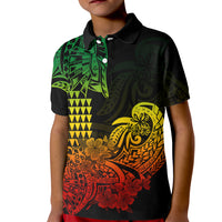 Hawaii Kakau Kid Polo Shirt Polynesian Floral Tribal Reggae Version LT9 Kid Reggae - Polynesian Pride