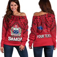 (Custom Personalised) Polynesian Independent State of Samoa Red Off Shoulder Sweater LT9 Women Red - Polynesian Pride