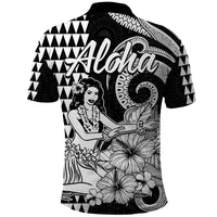 Aloha Hula Girl Hawaiian Tribal and Simple Kakau Polo Shirt LT9 - Polynesian Pride