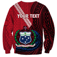 (Custom Personalised) Samoa Sweatshirt Happy Independence Day Samoan Red Pattern LT14 - Polynesian Pride