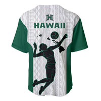 Hawaii Volleyball Baseball Jersey Hawaiian Kakau White Style LT14 - Polynesian Pride