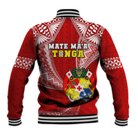 Tonga Rugby Baseball Jacket Mate Maa Tonga Pacific Tongan Ngatu LT14 - Polynesian Pride