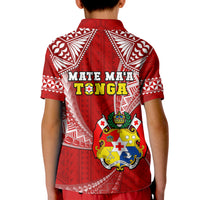 Tonga Rugby Kid Polo Shirt Mate Maa Tonga Pacific Tongan Ngatu LT14 - Polynesian Pride