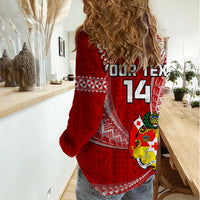 (Custom Text And Number) Tonga Rugby Women Casual Shirt Mate Maa Tonga Pacific Tongan Ngatu LT14 - Polynesian Pride