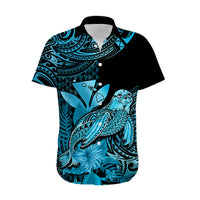 (Custom Personalised) Hawaii Monk Seal Hawaiian Shirt Polynesian Kakau With Kanaka Turquoise LT14 - Polynesian Pride