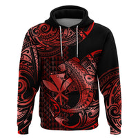 Custom Hawaii Hammerhead Shark Hoodie Polynesian Kakau With Kanaka Red LT14 - Polynesian Pride