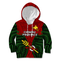 Papua New Guinea Kid Hoodie Chimbu Province Mix Coat Of Arms Polynesian Art LT14 Hoodie Red - Polynesian Pride