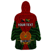 (Custom Personalised) Papua New Guinea Wearable Blanket Hoodie Chimbu Province Mix Coat Of Arms Polynesian Art LT14 - Polynesian Pride