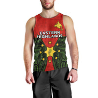 Papua New Guinea Men Tank Top Eastern Highlands Province Mix Coat Of Arms Polynesian Art LT14 - Polynesian Pride